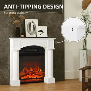 Caminetto Elettrico Autoportante Bianco con Cornice 43.3" L x 42.8" A - Product Image 5