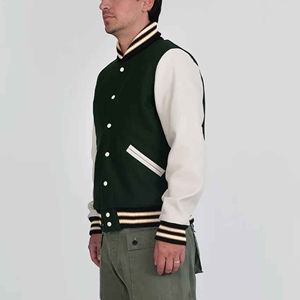 Blouson de baseball Letterman personnalisé 2026 avec broderie chenille, manches en cuir véritable et laine, pour tenue décontractée - Product Image 2