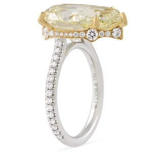 7.03 Carat Light Yellow Pear Cut Diamond Yellow Gold Rhodium Plated Engagement Anniversary Luxury Signature Wrap Ring - Product Image 3