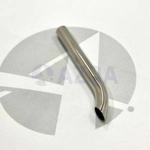 Tubo Receptor Curvo en Ángulo de 45 Grados de Acero Inoxidable de 77 mm, Herramienta Profesional Reutilizable para Perforaciones Corporales - Product Image 2