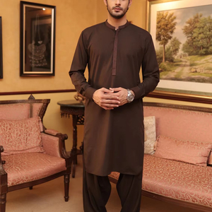 Conjunto de Salwar Kameez Casual para Hombre, Último Diseño, Nueva Moda Pakistaní, India, Islámica, de Algodón, con Bolsillos Laterales Reversibles - Product Image 1