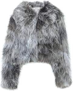 Vêtements d'hiver, manteau épais pour femmes, manteau en fausse fourrure avec fermeture éclair, veste courte à capuche, manteau court en fourrure pour femme - Product Image 1