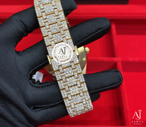 Montre mécanique analogique élégante avec cristaux, bracelet en acier inoxydable doré de 20 cm, affichage de la date, style bijoux pour femme - Product Image 5