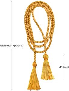 Luxury Gold Metallic <b>Braided</b> <b>Cord</b> with Tassels for Garment Use 8 Strand Round Structure With Cheap Price & OEM Service - Product Image 3