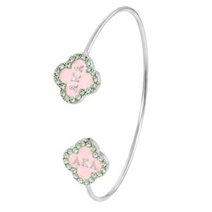 Pink Rhinestone Clover Open Bangle <b>Bracelet</b> Women Fashion Jewelry Elegant <b>Cuff</b> <b>Bracelet</b> Sparkling Accessory Gift for Party - Product Image 4