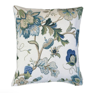 Funda de Cojín para Interiores con Estampado Floral Jacobean Azul Zafiro Verde - Product Image 2