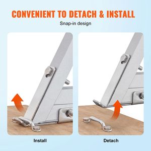 Scaletta per Pontone in Lega di Alluminio da 1,2 m con 4 Gradini Rimovibili, Capacità di Carico 158 kg, Tappetino Antiscivolo per Barche Pontone - Product Image 5
