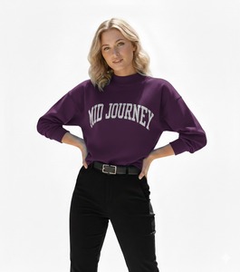 Soft Custom Women Lightweight Cozy Oversized <b>Mock</b> <b>Neck</b> <b>Top</b> Women’s Simple Oversized <b>Mock</b> <b>Neck</b> Sweatshirt for Women - Product Image 1
