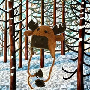 Chapeau en laine 100% tricoté à la main, motif élan, unisexe, pour les activités de plein air, le ski, la plage, le cyclisme et les sports - Product Image 2