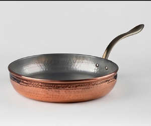 Handmade Heavy Copper Frying <b>Pan</b> With Stainless Steel Lining And Brass <b>Handle</b> Vintage Style For Gas Use And Induction Stoves - Product Image 2