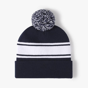 Bonnet unisexe en tricot côtelé de couleur unie, 100 % polyester, pour l'hiver, décontracté, pour l'extérieur, ajustable pour enfants - Product Image 1