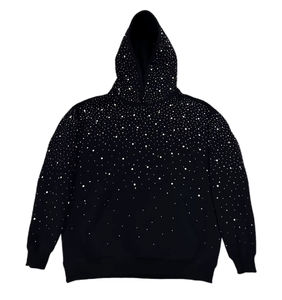 Sweat-shirts à capuche pour hommes en coton 100% avec strass, coupe oversize, impression personnalisée, fabrication de sweats lourds pour hommes - Product Image 1