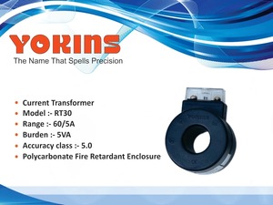 Transformateur de courant YOKINS 150/5A, CT 150A pour ampèremètre, CT encapsulé en polycarbonate rond RT30 avec bornes - Product Image 3