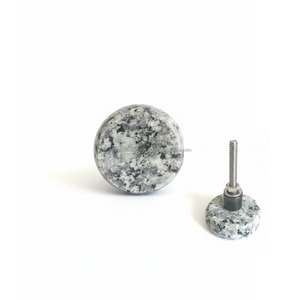 Bouton rond en marbre gris et blanc AG Elements |   Quincaillerie de meubles durables et écologiques pour cuisines et chambres, pour l'OEM et la vente en gros - Product Image 1