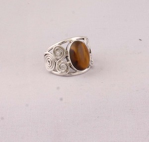 Natural Tiger Eye <b>Ring</b> 925 Sterling <b>Silver</b> Vintage Boho Style Brown Gemstone Statement <b>Ring</b> <b>for</b> <b>Men</b> Women Handcrafted - Product Image 5