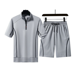 Conjunto Deportivo para Hombre, Ecológico, Cortavientos, con Capucha, Estilo Urbano, Camiseta de Manga Larga, Pantalones Cortos, Traje Deportivo para Otoño - Product Image 1
