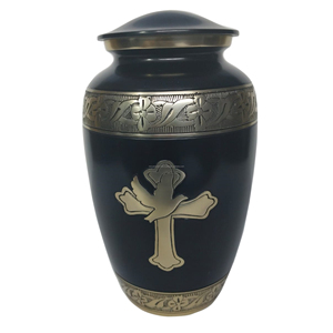 Urna de cremación Golden Cross para cenizas humanas, urna de cremación conmemorativa funeraria - Product Image 1