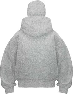 Custom <b>Men's</b> Double Balaclava Hoodie Polyester Cotton Full Zip Streetwear Jacket Casual Style With Attached <b>Face</b> Cover And Cuffs - Product Image 6