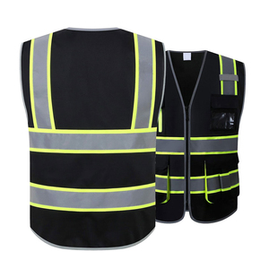 Service OEM, gilet de sécurité unique, gilet de sécurité couleur unie, gilet de sécurité haute visibilité, style fermeture éclair sur le devant, prix bas, gilet de sécurité haute visibilité - Product Image 2