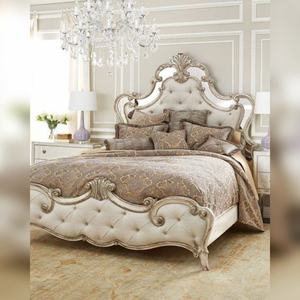 Cama con cabecero tamaño King, marco de madera de lujo, hecho a mano, con superficie de madera maciza, muebles de dormitorio premium tallados a mano. - Product Image 6