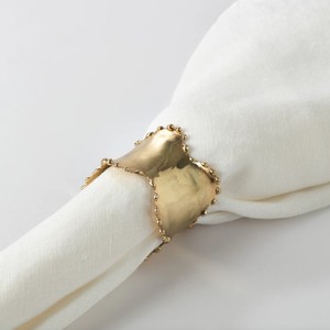 Luxury Gold Metal Napkin Rings <b>Set</b> <b>Beaded</b> Edge Napkin Holders Restaurant Tableware Dinnerware Used Best Design home and kitchen - Product Image 4