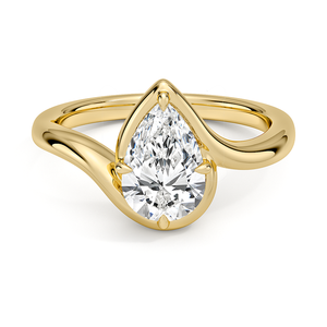 Modern Bezel Solitaire <b>Diamond</b> <b>Ring</b> Featuring Elegant 14K Yellow Gold Styling - Product Image 1