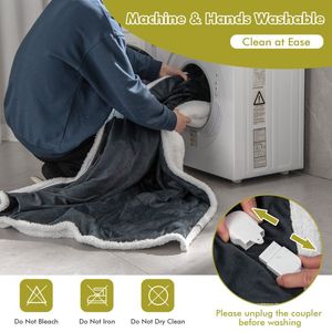 10-Level <b>Heated</b> Electric <b>Blanket</b> <b>Throw</b> with Comfortable Heating Levels - Product Image 5