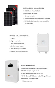 Sistema de Energía Solar de 5kW 10kW 20kW Paneles Solares con Batería e Inversor Kit Completo Sistema Híbrido de Energía Solar para el Hogar - Product Image 4
