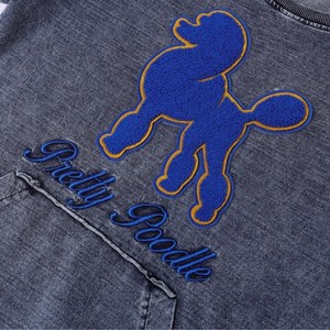 Sweat-shirt en jean chenille Sigma Gamma Rho pour femme, bleu, avec poche, col rond, pull décontracté de sororité - Product Image 6