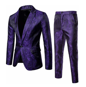 High Performance Men's Business Formal Two Piece Suit <b>Set</b> Breathable Double Breasted Flat Wrinkle-Resistant Polyester Wedding - Product Image 5