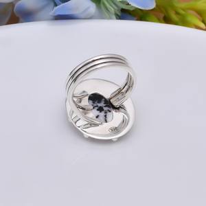 Bague en turquoise buffle blanc, argent sterling 925, faite à la main, ajustable, bijou en pierre précieuse, cadeau - Product Image 2