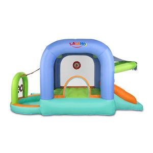 Castello Gonfiabile in Tessuto Oxford 840D Serie 420D Arancione Blu Verde, Grande Attrezzatura per Divertimento all'Aperto, Piscina di Palline, Trampolino - Product Image 3