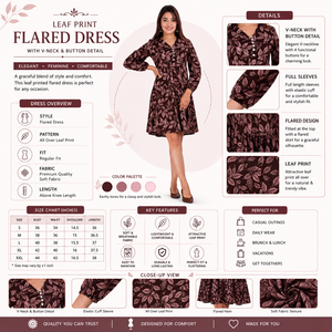 Vestido Midi Estampado Floral Color Mocha Marrón para Mujer, Corte en A, Cintura Imperio, Cuello en V, Manga Larga, Casual, Verano - Product Image 5