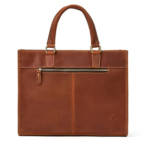 Bolso Bandolera para Portátil de Cuero Genuino de Primera Calidad, Diseño Impermeable, Personalizable, Color Marrón, Elegante, con Múltiples Bolsillos - Product Image 4