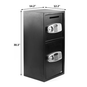 Caja Fuerte de Seguridad Digital de Doble Puerta, Armario de Almacenamiento de Hierro para Oficina con Cerradura de Seguridad, Caja de Depósito para Efectivo y Armas - Product Image 5