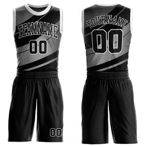 Tenues de basketball respirantes et anti-humidité imprimées aux Philippines, couleurs et logos personnalisables, vente en gros, unisexe, entièrement noires, USA - Product Image 4