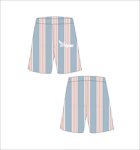 Pantalones Cortos de Baloncesto Azul Claro Personalizados con Rayas Rosas Verticales, Ligeros, Transpirables, de Malla, para Entrenamiento Deportivo y Uso Diario - Product Image 1
