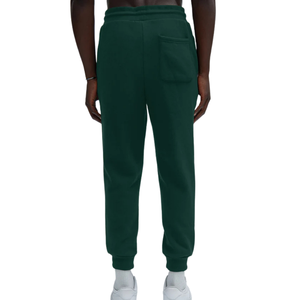 Pantalon de jogging personnalisé pour homme en molleton uni, coupe décontractée fuselée, taille à cordon de serrage, bas de pantalon à revers, Fournisseur en gros d'articles vestimentaires OEM - Product Image 2
