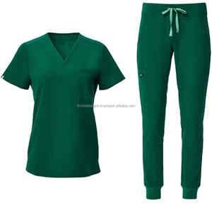 Vente en gros Nouveau style de blouses à col en V pour femmes, ensemble d'uniformes d'hôpital extensibles en spandex pour infirmière - Product Image 1