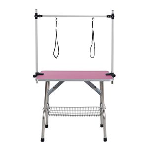42\" Adjustable Stainless Steel Frame Folding <b>Dog</b> Pet Grooming <b>Table</b> with Rubber Mat for Cats and <b>Dogs</b> - Product Image 3