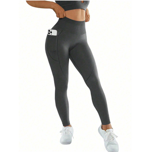 Pantalones de Yoga de Cintura Alta para Mujer, Leggings Elásticos de Secado Rápido, Suaves como la Mantequilla, Diseño Sólido, Servicio OEM, Venta al Por Mayor - Product Image 2