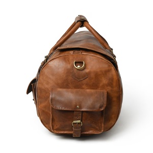 Sacs de voyage de luxe en cuir véritable pour la nuit et le week-end, fabriqués sur mesure, grande capacité, avec fermeture éclair - Product Image 2