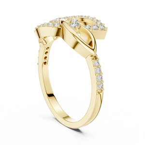 Anillo de Diamantes Cultivados en Laboratorio ETERNAL VINE, Oro Amarillo de 18 Quilates con Baño de Rodio, Estilo Minimalista para Compromiso, Fiesta, Boda, Uso Diario - Product Image 3