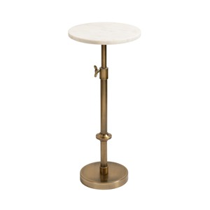 Adjustable White Marble Top Iron Pedestal Bag Clips Traditional Design Storage Functions Living Room Use Wholesale India | - Product Image 1