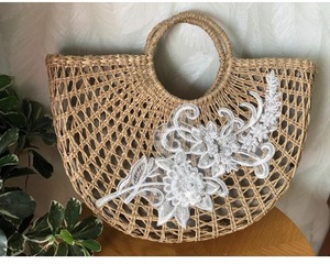Artisanal Water Hyacinth & Water Lily Woven Durable Print Bag | Eco-Friendly Straw Cylinder Tote for Unisex - Product Image 5