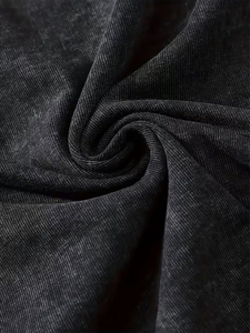 Custom Printed Chest Logo Personalized Front Silk Screen Printed Turtleneck Men's Washed Aged 100% Cotton Formal Short T-Shirt - Product Image 6