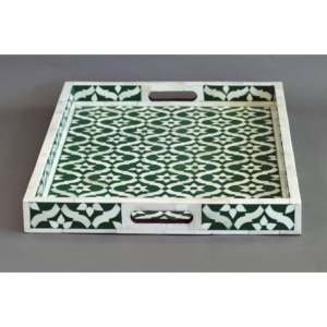 Indian Handmade Luxury High Quality Bone Inlay Serving Tray Direct Factory Price New Design For Home Hotel Restaurant Use - Product Image 1