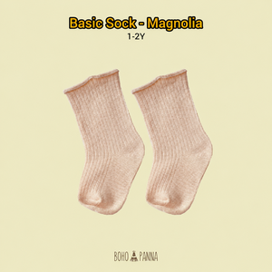 BOHOPANNA Chaussettes basiques pour enfants, légères, douces, respirantes, confortables, couleur magnolia, taille 1 2Y, collection certifiée SNI - Product Image 3