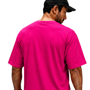 T-shirt surdimensionné pour homme 100 % coton rose framboise, col rond, manches courtes, respirant, décontracté, pour la gym, le streetwear et l'entraînement - Product Image 4