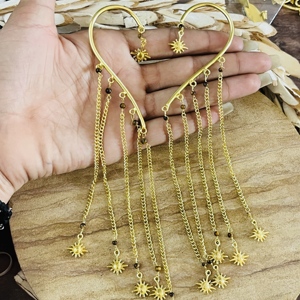 Fashionable Gold Sun <b>Ear</b> <b>Cuffs</b> Boho Brass <b>Earring</b> Celestial Women 18k Gold Plated Sun Design Boho Statement Jewelry Wholesale - Product Image 3